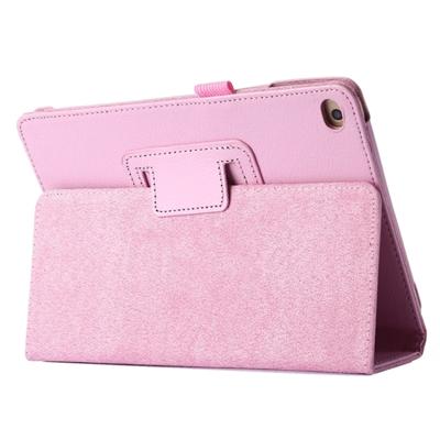 Litchi textuur horizontale Flip PU lederen beschermhoes met houder voor iPad mini 2019 (roze)