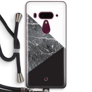 Combinatie marmer: HTC U12+ Transparant Hoesje met koord