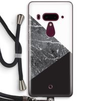 Combinatie marmer: HTC U12+ Transparant Hoesje met koord