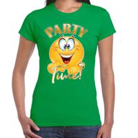Bellatio Decorations Foute party t-shirt voor dames - Party Time - groen - carnaval/themafeest 2XL  - - thumbnail