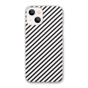 Strepen zwart-wit: iPhone 13 Transparant Hoesje
