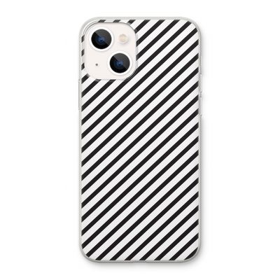 Strepen zwart-wit: iPhone 13 Transparant Hoesje