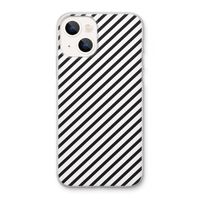 Strepen zwart-wit: iPhone 13 Transparant Hoesje