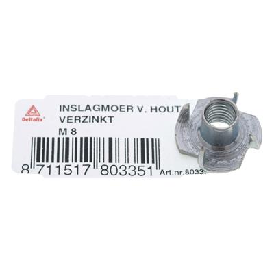 Inslagmoer v.hout m6 - Deltafix