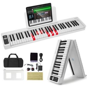 VEVOR 61 toetsen digitale piano elektrische piano opvouwbare piano Bluetooth MIDI wit