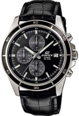 CASIO - Horloge van echt leer - EDIFICE - Zwart