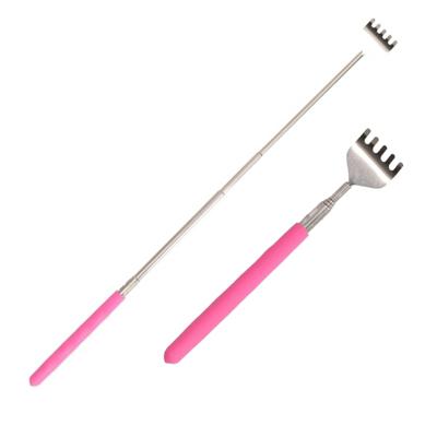 Uitschuifbare ruggenkrabber - 2x - 20 tot 65 cm - Roze - rugkrabber - metaal