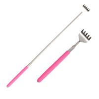Uitschuifbare ruggenkrabber - 2x - 20 tot 65 cm - Roze - rugkrabber - metaal