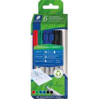 Staedtler Lumocolor 316 OHP-marker, non-permanent, fijn, assorti, etui van 6 stuks