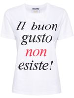 Moschino t-shirt en coton biologique à slogan imprimé - Blanc - thumbnail