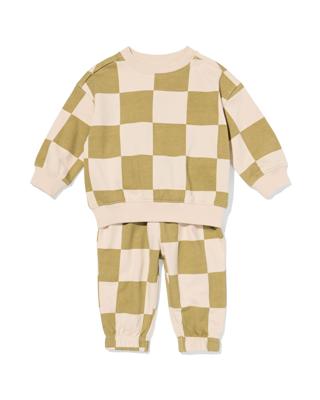 HEMA Babykleding sweatset blokken groen (groen)
