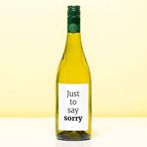 Wijnfles Just To Say Sorry - Wit (Sauvignon Blanc)