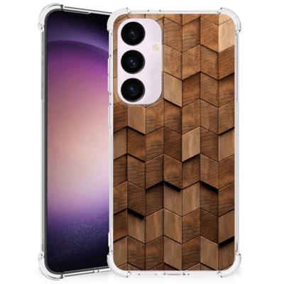 Stevig Telefoonhoesje voor Samsung Galaxy S24 Plus Wooden Cubes Stevig Telefoonhoesje voor Samsung Galaxy S24 Plus Wooden Cubes