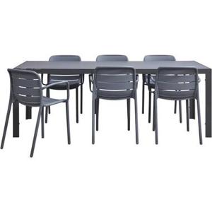 Tuinset Savoie Nice - antraciet - 7-delig - 215 cm - Leen Bakker