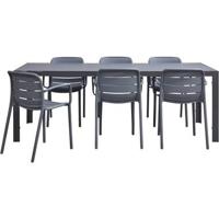 Tuinset Savoie Nice - antraciet - 7-delig - 215 cm - Leen Bakker