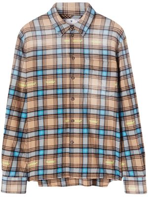 Off-White chemise à carreaux - Marron