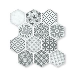 Terre d&apos;Azur Epoca Mozaiek Tegel Hexagon - Grijs Porselein Geglazuurd 280x300 mm