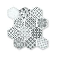 Terre d&apos;Azur Epoca Mozaiek Tegel Hexagon - Grijs Porselein Geglazuurd 280x300 mm