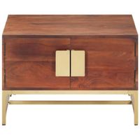 The Living Store Salontafel Rustieke Stijl - Acaciahout - 67 x 67 x 45 cm - Honingbruin