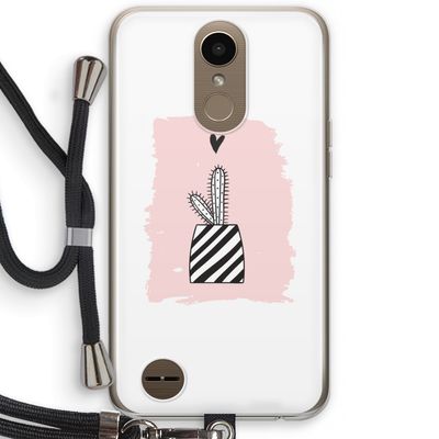 Zwart-wit cactus: LG K10 (2017) Transparant Hoesje met koord