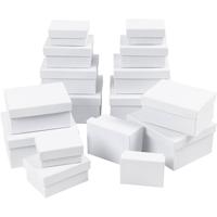 Creativ Company Rechthoekige dozen, h: 3,5+4,5+5,5+6,5 cm, afm 7,5x5 + 9,5x7 + 11,5x8,5 + 14x11 cm, 4x4 stuk/ 1 doos