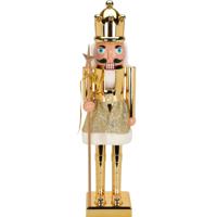 Notenkraker decoratie figuur/beeld - 80 cm - goud - kunststof - kerst - thumbnail