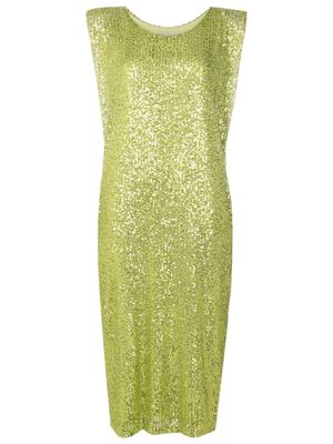 Gloria Coelho robe à design brodé de sequins - Vert