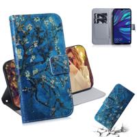 Abrikoos bloem patroon gekleurde tekening horizontale Flip lederen case voor Huawei Y7 Prime (2019)/Y7 Pro (2019)/genieten van 9 met houder & card sl