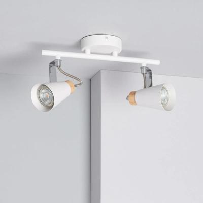 Spot hout wit &apos;Anna&apos; GU10 fitting 2 spots