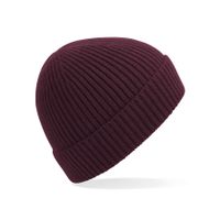 Ribbed beanie wintermuts in het bordeaux rood   -