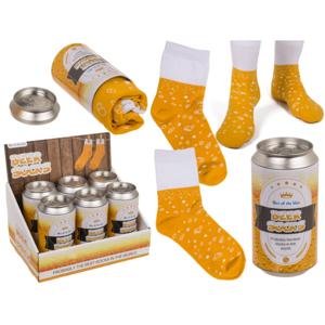 Sokken bierdessin in bierblik 76% katoen