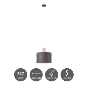 Light depot - hanglamp 30 - linnen / zwart - Outlet