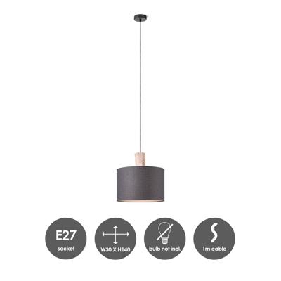 Light depot - hanglamp 30 - linnen / zwart - Outlet