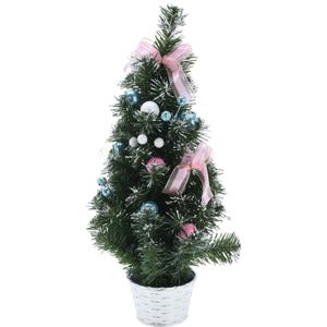 Kunstboom/kunst kerstboom inclusief kerstversiering 50 cm kerstversiering   -