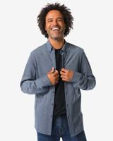 HEMA Herenoverhemd Billy pique donkerblauw (donkerblauw)