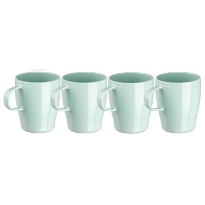 Plasticforte Bekers - 4x stuks - kunststof - groen - 300 ml - onbreekbare mokken - camping - kind