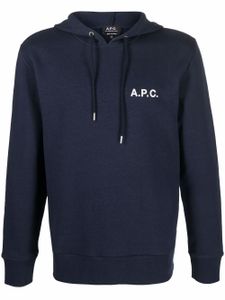 A.P.C. hoodie à logo imprimé - Bleu