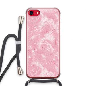 Abstract Painting Pink: iPhone SE 2020 Transparant Hoesje met koord