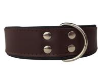 Leren hondenhalsband bruin / zwart