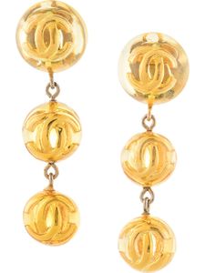 CHANEL Pre-Owned boucles d'oreilles pendantes clip à logo CC