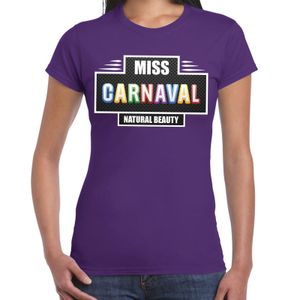 Natural beauty Miss carnaval verkleed shirt paars voor dames 2XL  -
