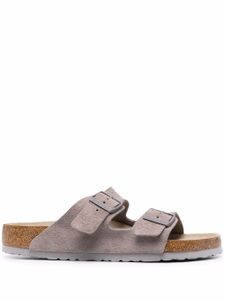 Birkenstock sandales en cuir à double brides - Gris