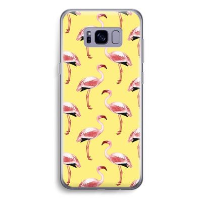 Flamingo's geel: Samsung Galaxy S8 Plus Transparant Hoesje