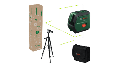 Bosch Groen AdvancedLevel 2G Set Kruislijnlaser | Geïntegreerde Li-ion batterij + Opbergetui + Statief 1,2 m - 0603663GZ1