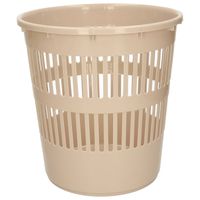 Plasticforte Afvalbak/vuilnisbak/kantoor prullenbak - plastic - beige - 28 cm - Prullenmanden - thumbnail