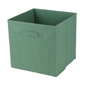 Opbergmand/kastmand Square Box - karton/kunststof - 29 liter - groen - 31 x 31 x 31 cm