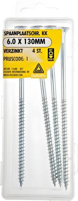 Spaanpl.schr. 6.0x130mm 4st - Deltafix