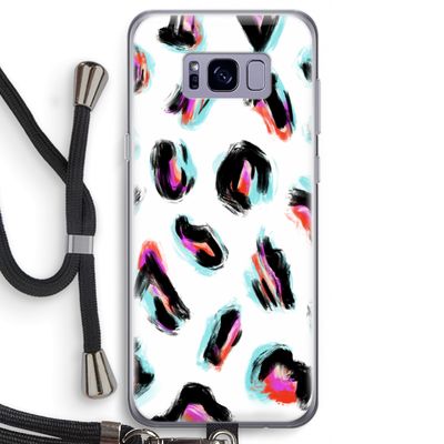 Cheetah color: Samsung Galaxy S8 Transparant Hoesje met koord