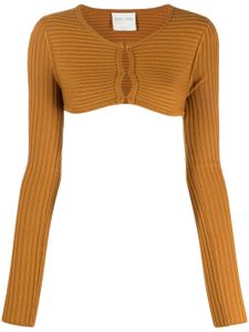 Forte Forte cardigan en maille nervurée à coupe crop - Orange