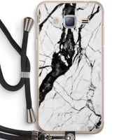 Witte marmer 2: Samsung Galaxy J3 (2016) Transparant Hoesje met koord